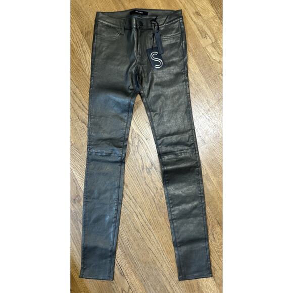 Women’s J Brand Gold Rush Stacked Skinny Lamb Leather Pants Size 27 NWT $950 *A9 - Picture 1 of 9